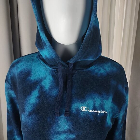 Champion Women's Blue Tie Dye Cotton Blend Hoodie. Size S/CH - Picture 2 of 11